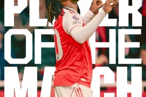 面對(duì)舊主打進(jìn)制勝球，官方：埃澤當(dāng)選阿森納1-0水晶宮隊(duì)內(nèi)最佳